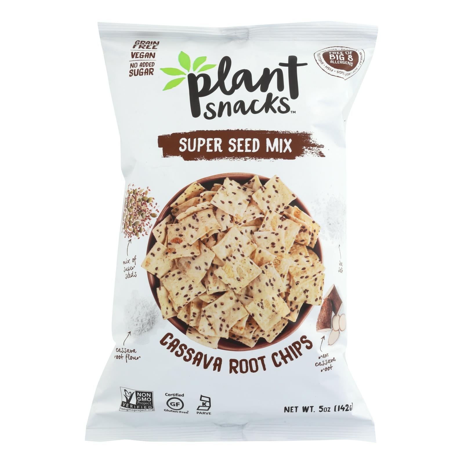 En-cas à base de plantes, Cassava Crunch Plant Snacks, Graines - Caisse de 12 - 5 OZ (Paquet de 12)