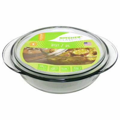 Les classiques de la cuisine, Casserole avec couvercle, verre trempé, 2-Qt (Pack de 6)