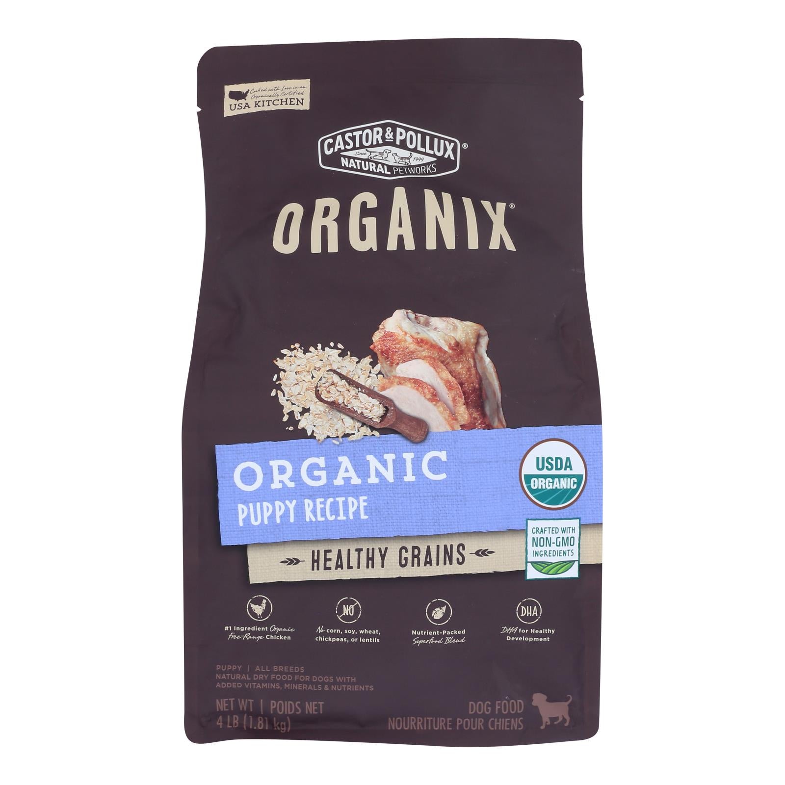 Castor et Pollux, Castor & Pollux - Orgnx Puppy Healthy Green - Caisse de 5-4 LB (paquet de 5)