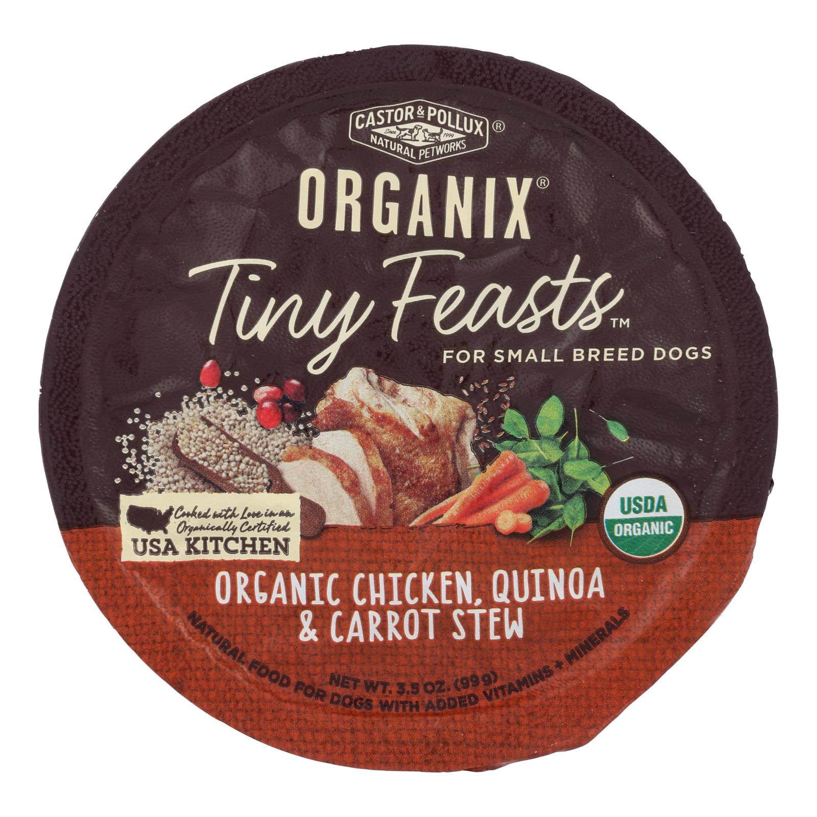 Castor et Pollux, Castor & Pollux Wet Dog Food Organix Tiny Feasts Chicken Quinoa & Carrot Stew - Case of 12 - 3.5 OZ (Pack of 12)