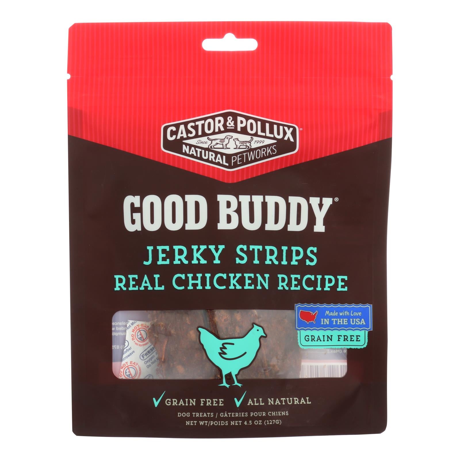 Castor & Pollux, Castor and Pollux Good Buddy Jerky Strips Friandises pour chien - Recette au vrai poulet - Lot de 6 - 4.5 oz (Lot de 6)