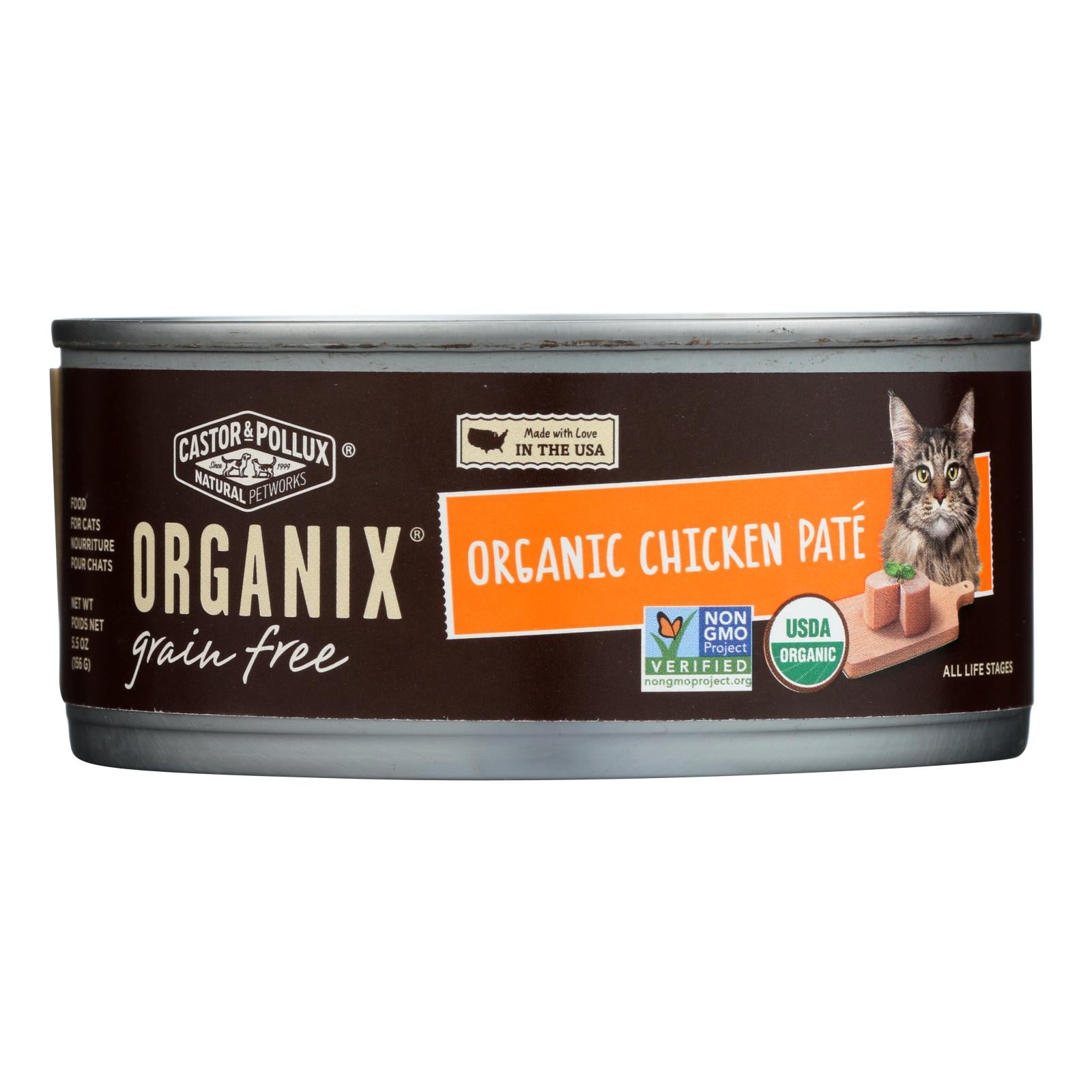 Castor & Pollux, Castor et Pollux nourriture biologique pour chat - pâté de poulet - caisse de 24 - 5.5 oz (paquet de 24)