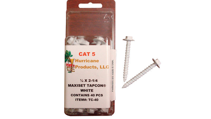 CAT 5, Cat 5 Tapcon Concrete Screws White 40/Pack