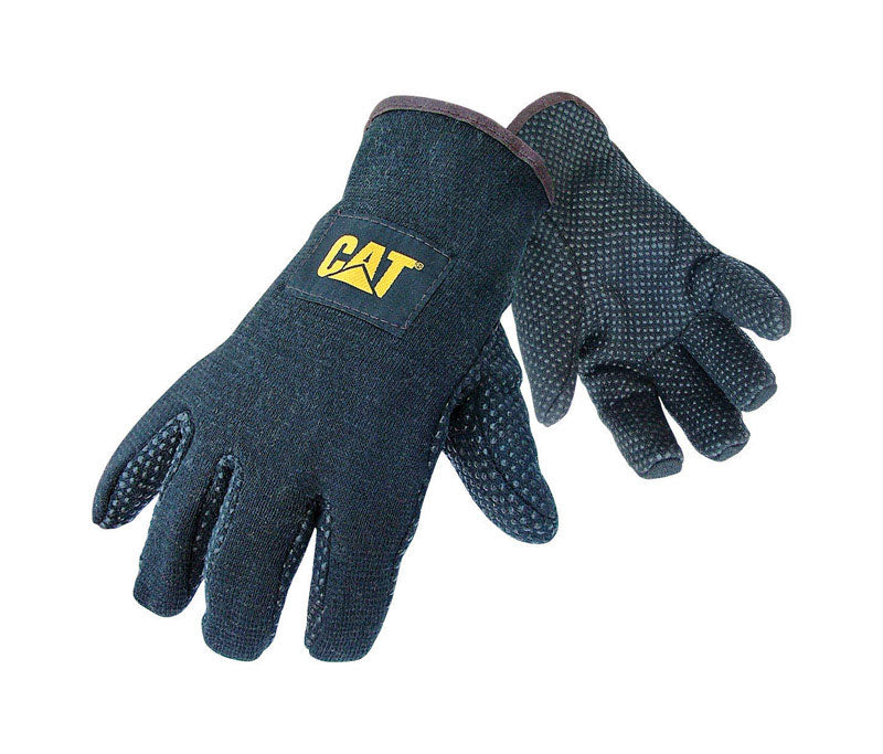 Gants Cat, Cat Gloves CAT015300L Grands gants à paume pointillée en jersey PVC noir