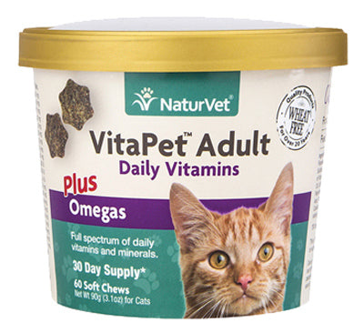 American Distribution & Mfg Co, Cat Vitamins + Omegas, Adult Soft Chews, 60-Ct.