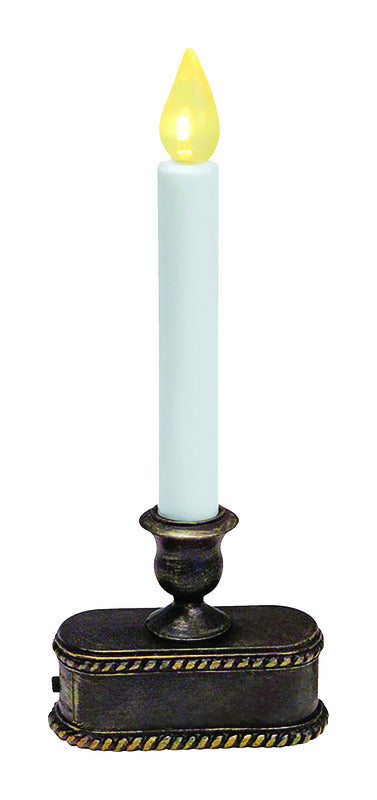 ACE TRADING- INLITEN 12, Celebrations Rubbed Bronze No Scent Auto Sensor Flameless Flickering Candle (bougie vacillante sans flamme)