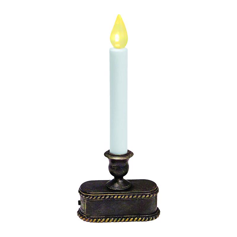 ACE TRADING- INLITEN 12, Celebrations Rubbed Bronze No Scent Auto Sensor Flameless Flickering Candle (bougie vacillante sans flamme)