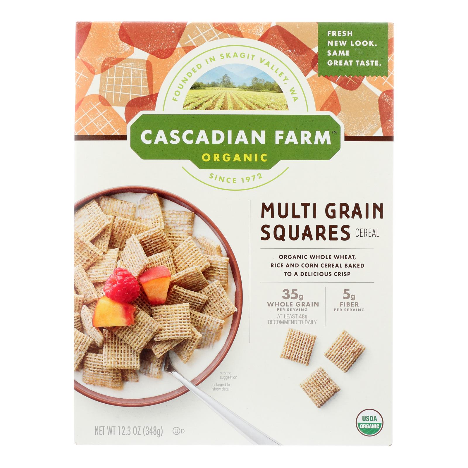 Ferme Cascadienne, Céréales Cascadian Farm - Biologique - Carrés multigrains - 12.3 oz - caisse de 10 (Paquet de 10)