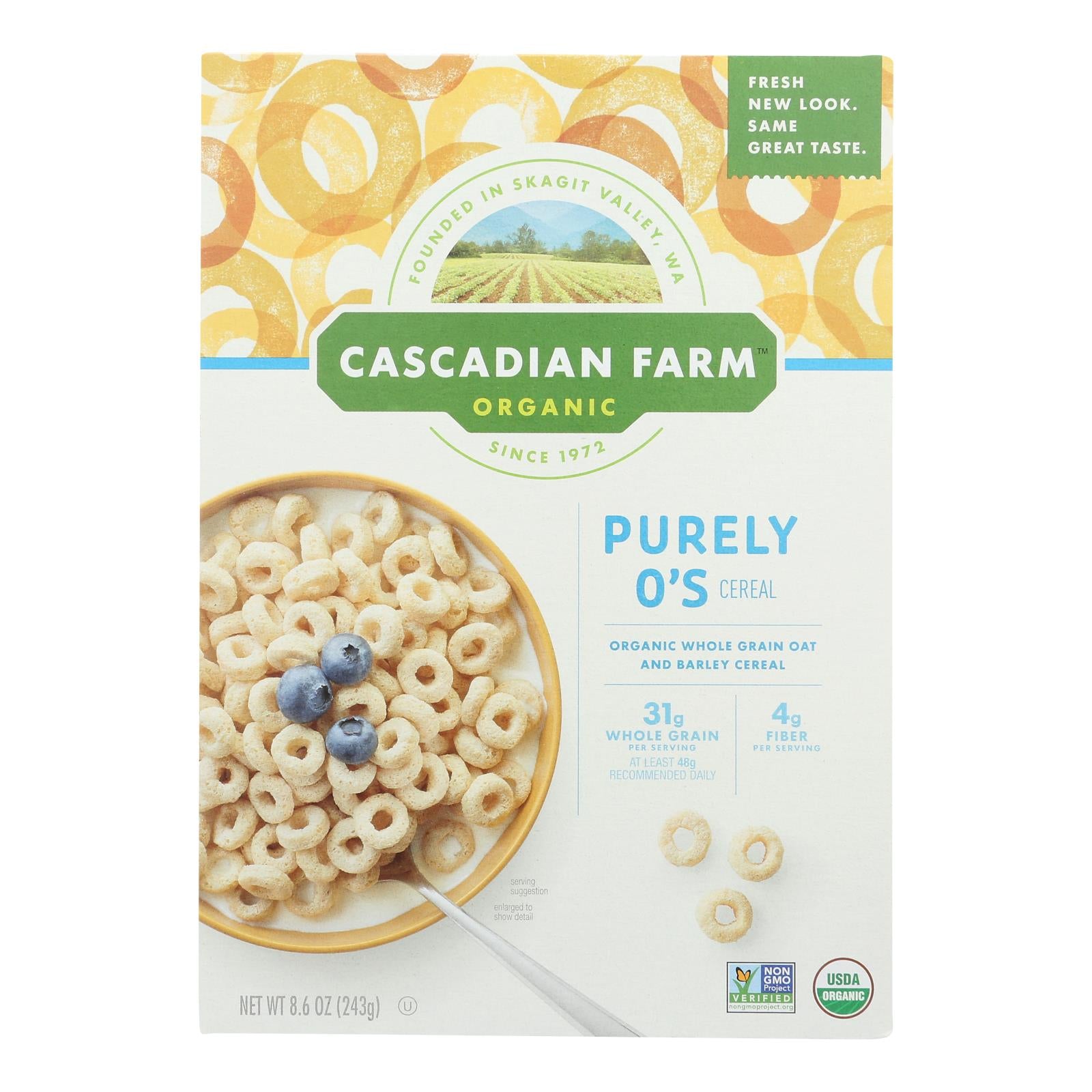 Ferme Cascadienne, Céréales Cascadian Farm - Biologique - Purement Os - 8.6 oz - caisse de 12 (Paquet de 12)