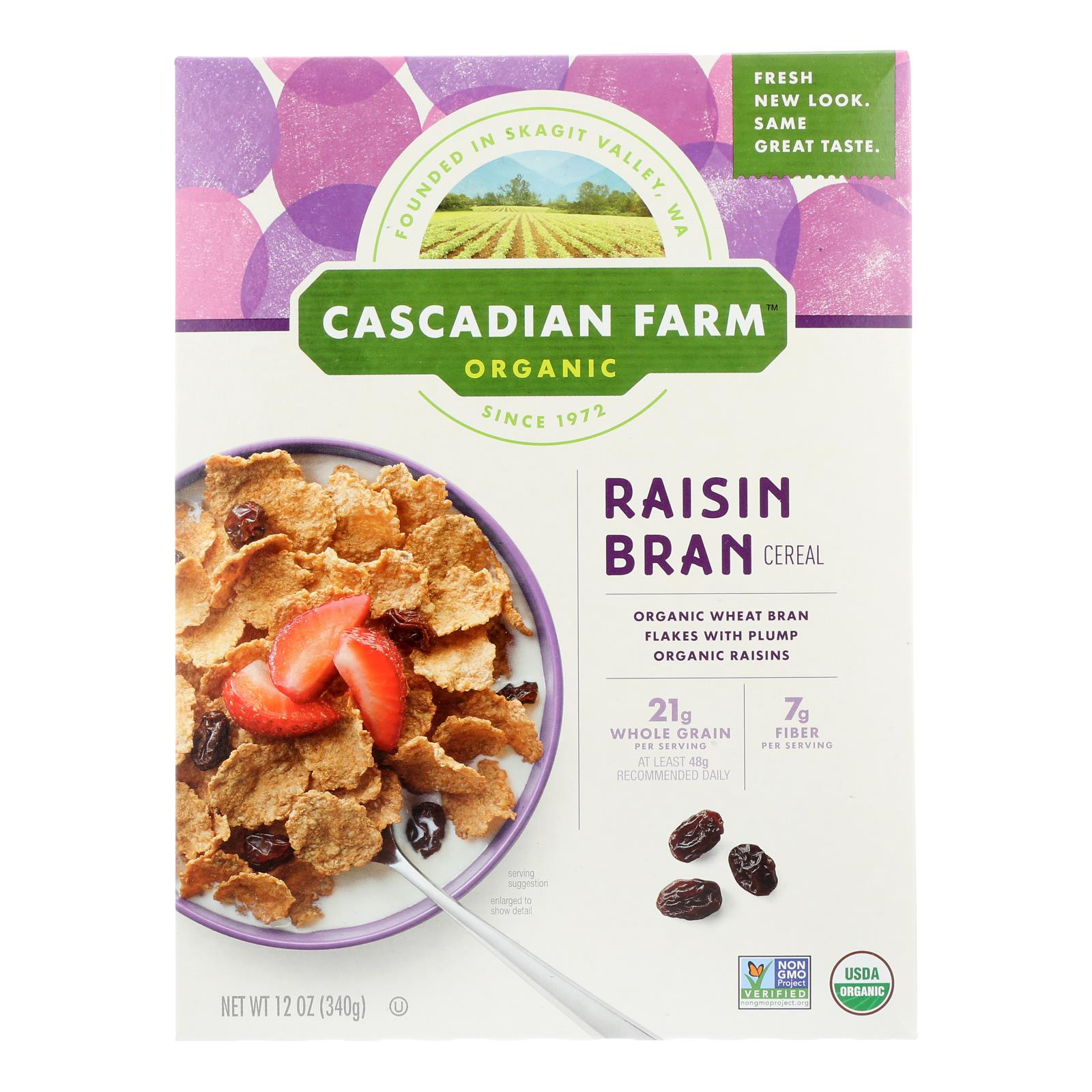 Ferme Cascadienne, Céréales biologiques Cascadian Farm - Raisin Bran - Caisse de 10 - 12 oz (paquet de 10)