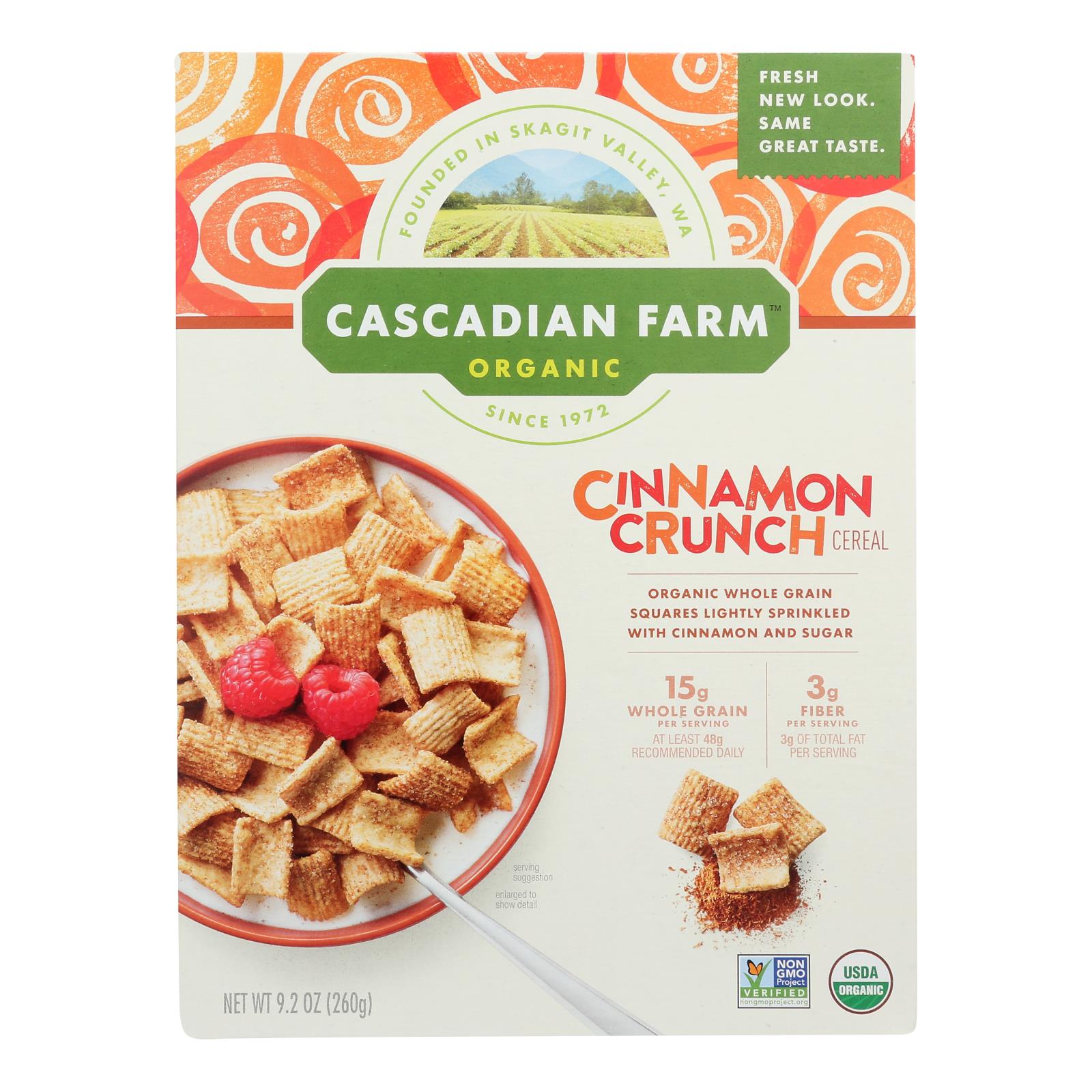 Ferme Cascadienne, Céréales biologiques de Cascadian Farm - Croustillant à la cannelle - Caisse de 10 - 9.2 oz (paquet de 10)