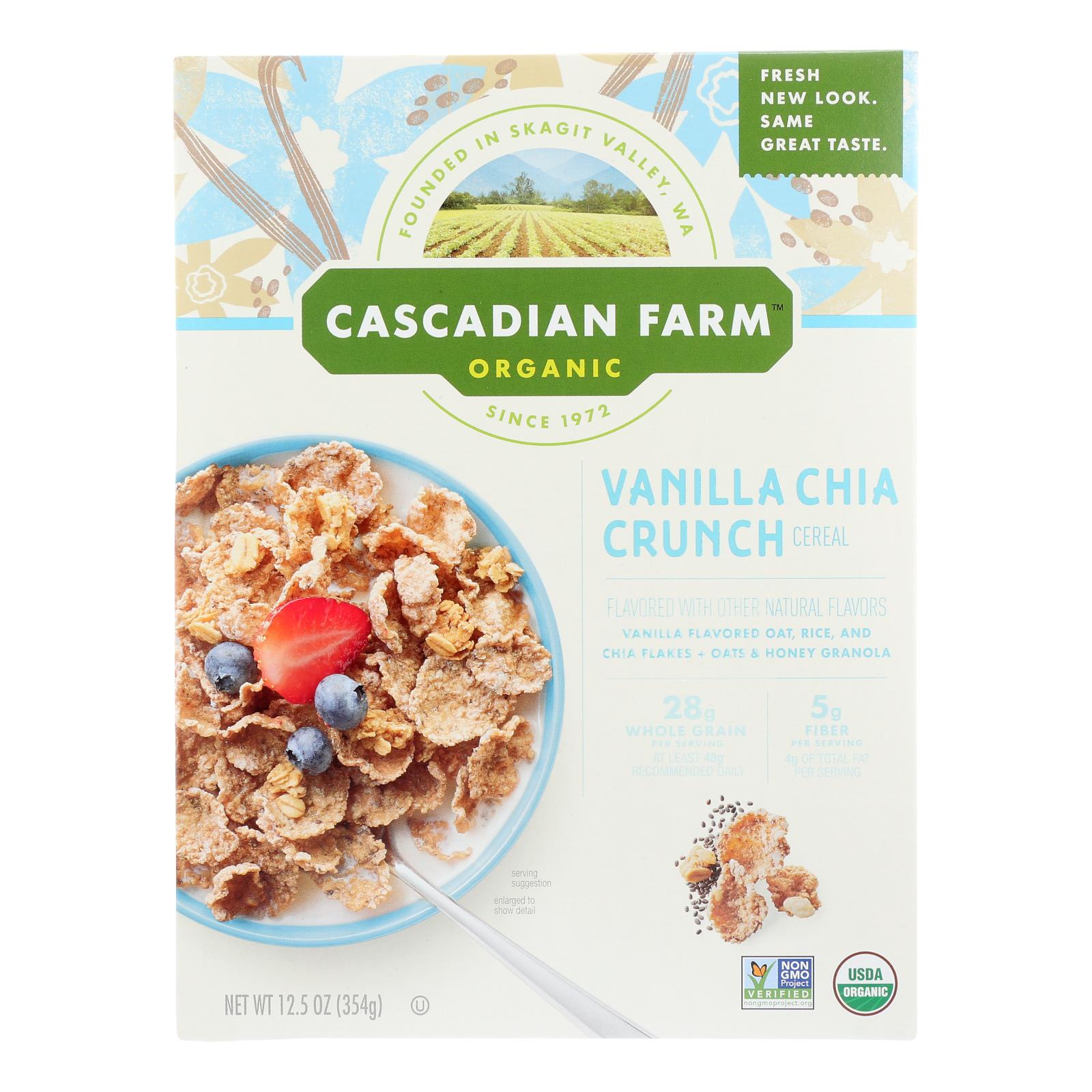 Ferme Cascadienne, Céréales biologiques de Cascadian Farm - Vanilla Chia Crunch - Caisse de 10 - 12.5 oz (paquet de 10)