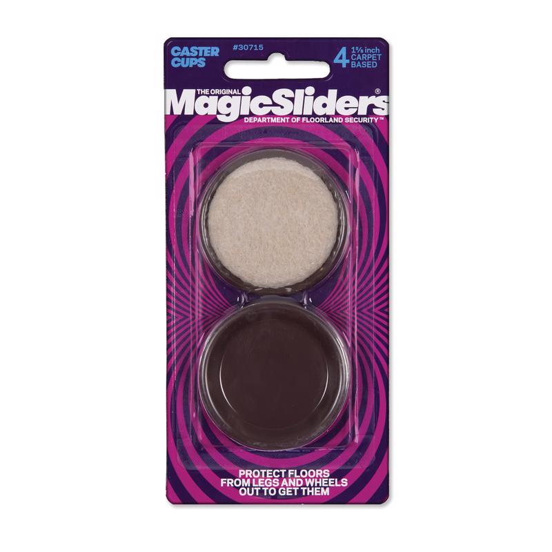 COULISSEAUX MAGIQUES, Coussinets protecteurs en plastique Magic Sliders Brown Round 1-5/8 in. W X 1-5/8 in. L (paquet de 6)