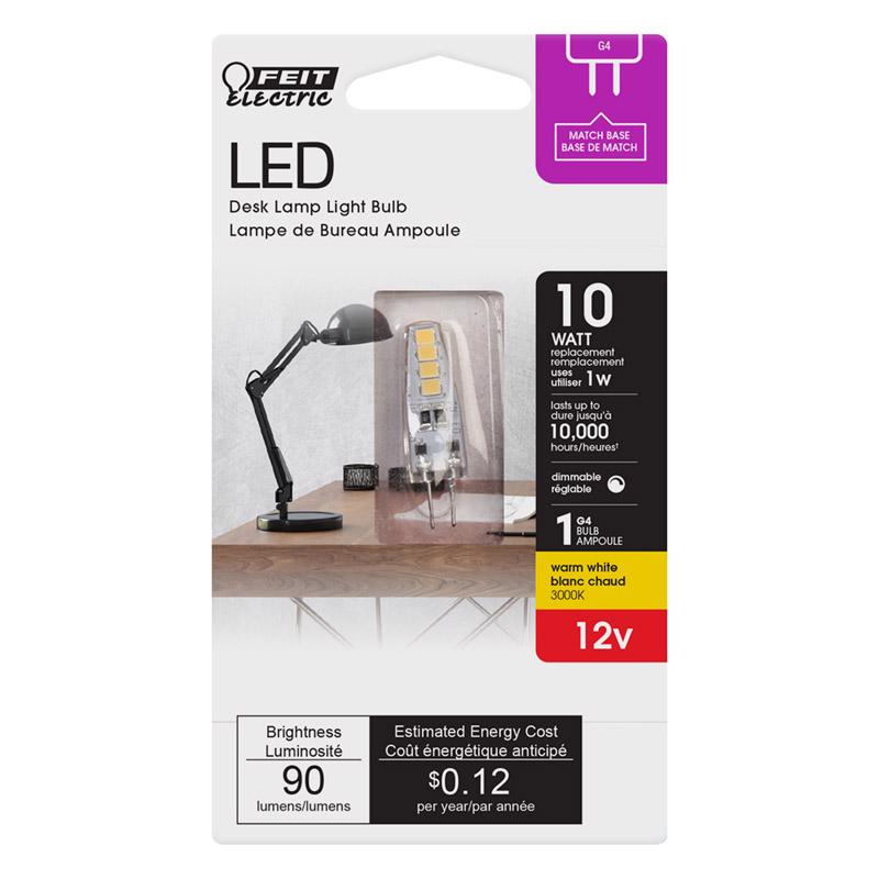 FEIT ELECTRIC CO, Feit Ampoule LED G4 Bi-Pin Blanc Chaud 10 Watt Equivalence 1 pk