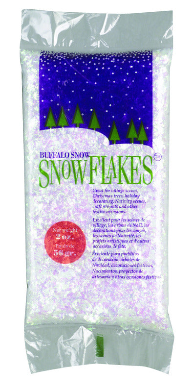 FIBRIX LLC, Flocons de neige blanc irisé en plastique, cristaux et paillettes, thème scintillant, 2 oz.