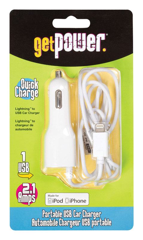 BOSS TECH PRODUCTS INC, Get Power 3 ft. L USB Car Charger 1 pk