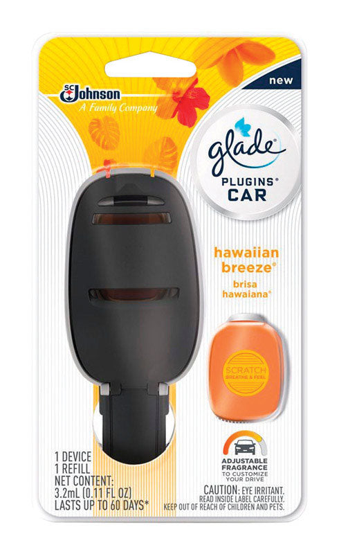 JOHNSON SC & SONS INC, Glade Plug-Ins Parfum de brise hawaïenne Rafraîchisseur d'air pour la voiture 0.11 oz. Solide (Pack de 6)