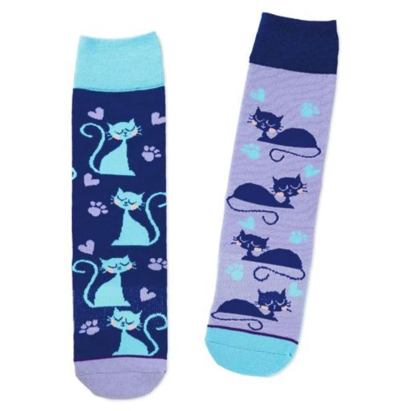 HALLMARK MARKETING COMPANY LLC, Hallmark Cat Lover Crew Socks Cotton 1 pk (Pack de 2)