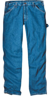 Williamson Dickie Mfg., Jeans Carpenter, denim Stonewash, coupe décontractée, Hommes 30 x 34-In.