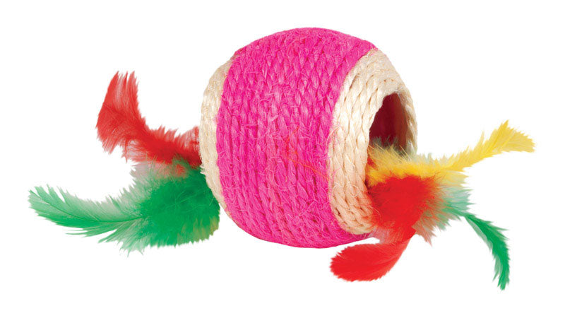 BOSS PET PRODUCTS INC, Jouet pour chat Kylies Brights Assorted Jute Ball with Feather Large 1 pk