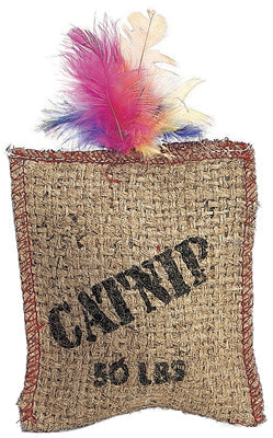 SPOT, Jouet pour chat, sac en jute et plumes avec herbe à chat