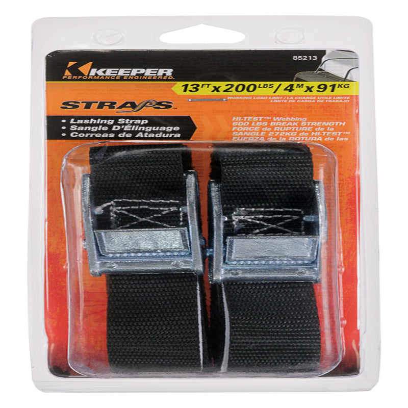 HAMPTON PRODUCTS INTERNATIONAL CORP, Keeper 1 in. W X 13 ft. L Black Lashing Strap 200 lb 2 pk