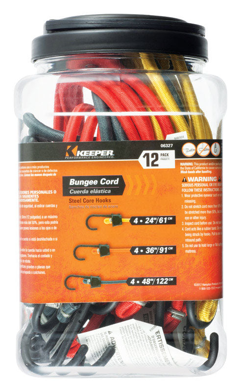 HAMPTON PRODUCTS INTERNATIONAL CORP, Keeper Assorted Bungee Cord Set 0.315 in. L x 0.315 in. 12 pk