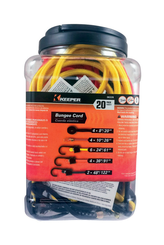 HAMPTON PRODUCTS INTERNATIONAL CORP, Keeper Assorted Bungee Cord Set 0.315 in. L x 0.315 in. 20 pk