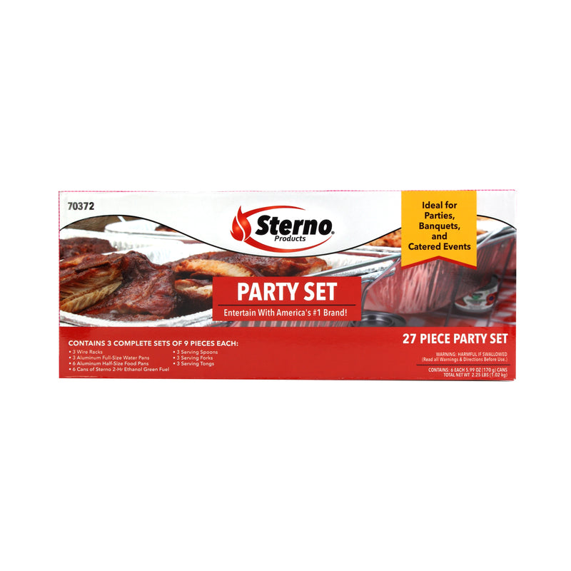 STERNO GROUP LLC, Kit buffet Sterno 10.25 in. H X 13.50 in. L X 23.63 po. L 27 pc