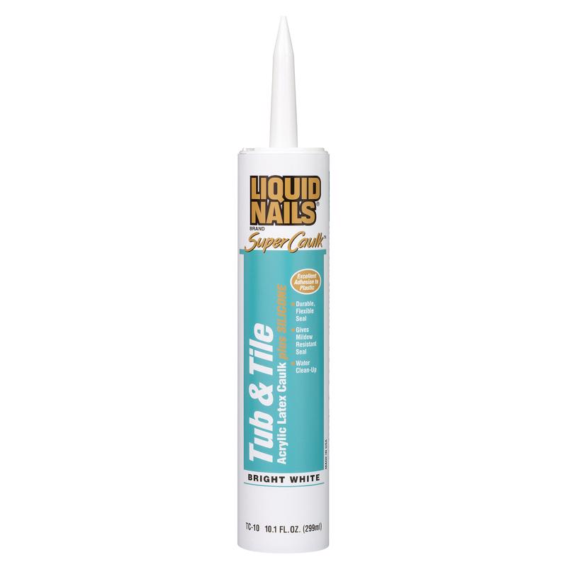 PPG-LIQUID NAILS, Liquid Nails Super Caulk Acrylic White Bright White Latex Caulk Sealant 10 oz