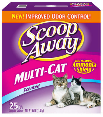 Scoop Away, Litière pour chat, Multi-Chat, Bouclier d'Ammoniaque, 25-Lbs.