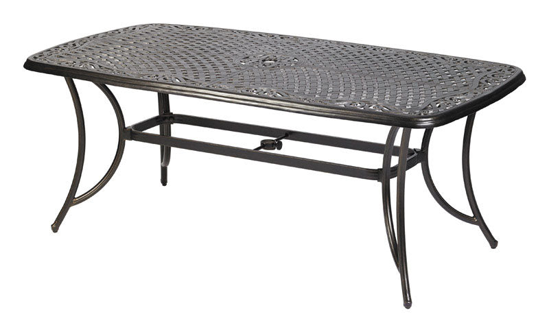 ACE TRADING - PATIO MASTER, Living Accents Carlisle Table de salle à manger rectangulaire en aluminium brun