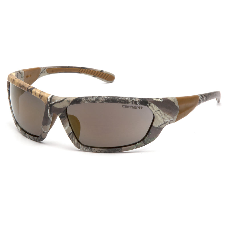 PYRAMEX SAFETY PRODUCTS LLC, Lunettes de sécurité anti-buée Carhartt Carbondale Oculaire miroir antique Monture Realtree Camo 1 pc.