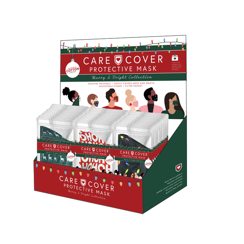 DM MERCHANDISING INC, Masque protecteur de Care Cover Merry and Bright Collection 1 pqt (paquet de 36)