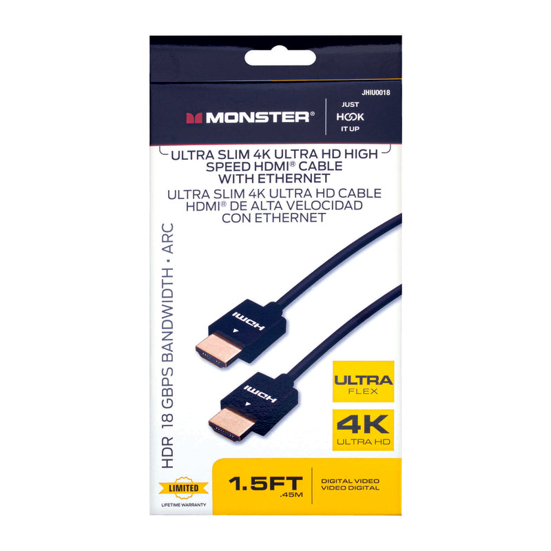 VANCO INTERNATIONAL LLC, Monster Just Hook It Up 1.5 ft. L High Speed Cable with Ethernet HDMI