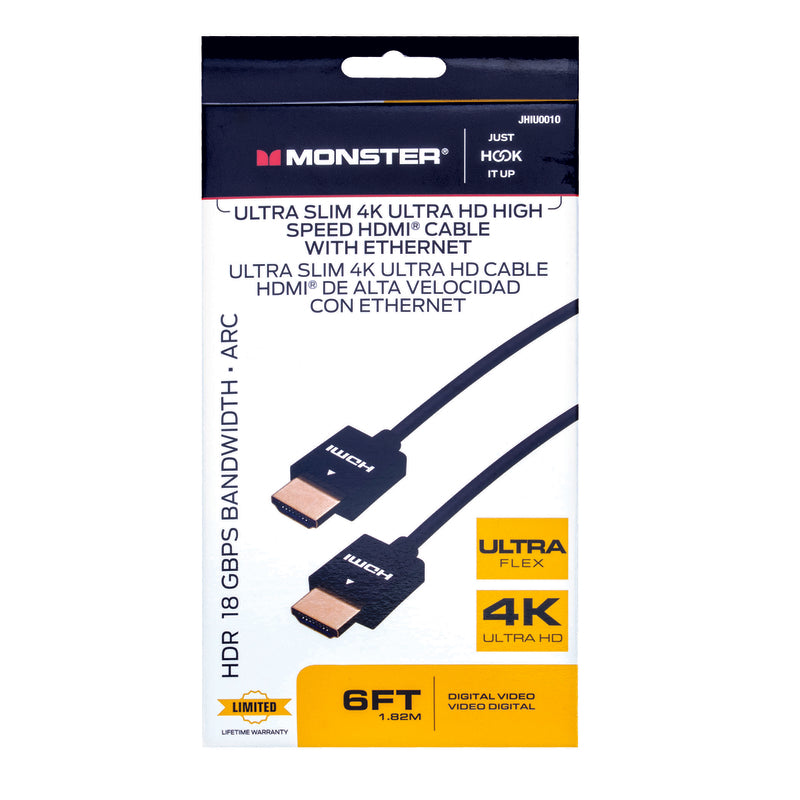 VANCO INTERNATIONAL LLC, Monster Just Hook It Up 6 ft. L High Speed Cable with Ethernet HDMI