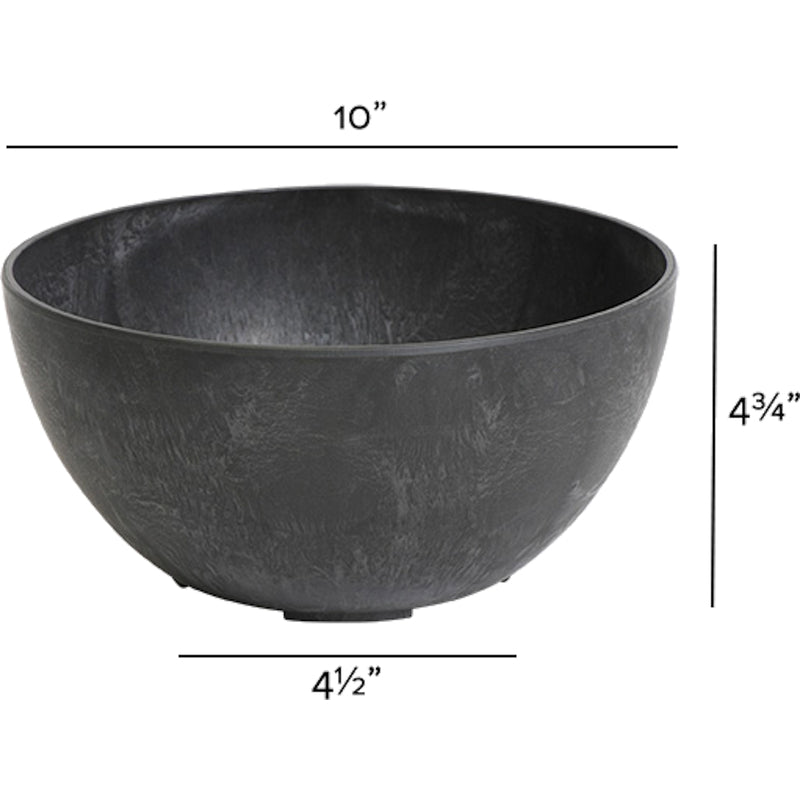 NOVELTY MFG., Novelty Artstone 4.8 in. H X 9.9 in. L X 9.9 in. D X 9.9 in. D Résine Napa Bowl Planter Noir