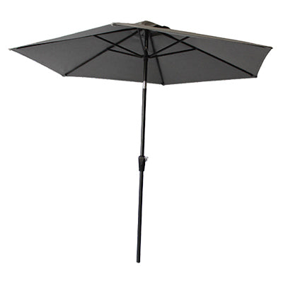 Four Seasons Courtya, Parapluie de marché Campton Hills, rond, tissu de harnais, gris et brun, 9-Ft.