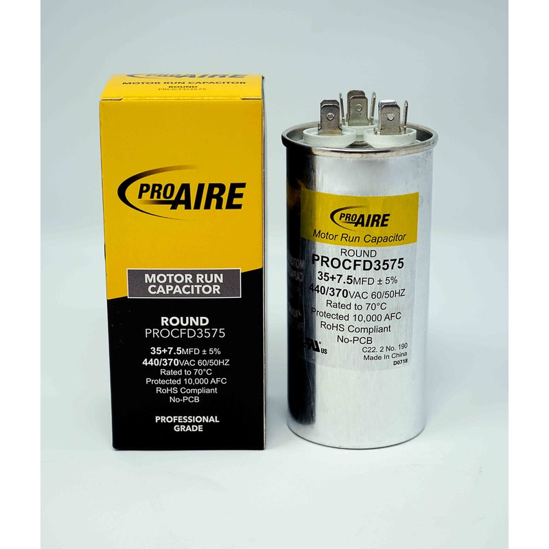 PERFECT AIRE LLC, Perfect Aire ProAire 35+7.5 MFD 370 V Round Run Capacitor