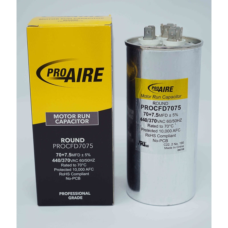 PERFECT AIRE LLC, Perfect Aire ProAire 70+7.5 MFD 370 V condensateur rond