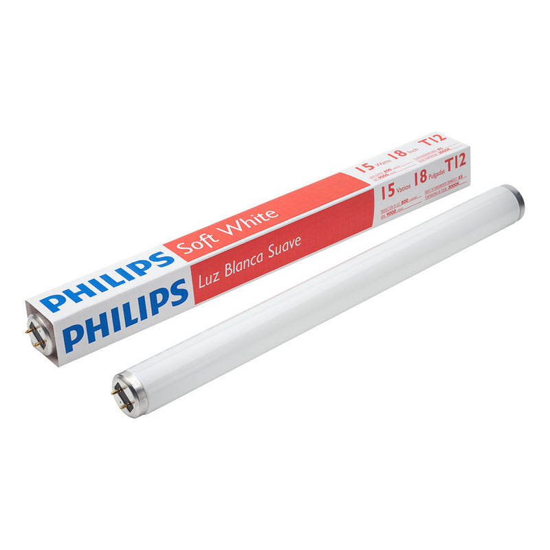 PHILIPS LIGHTING, Philips Alto 15 W T12 1.5 in. D X 18 in. L Ampoule Fluorescente Blanc Doux Linéaire 3000 K (Pack de 6)