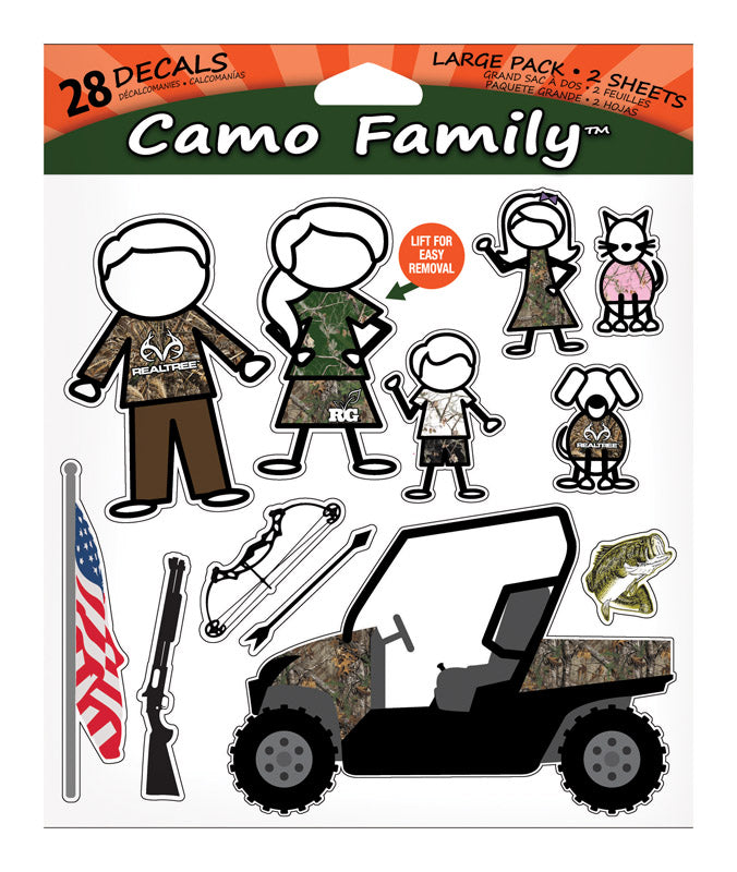 STOLTZ ENTERPRISES INC, Realtree Camouflage Camo Family Theme Universal Peel and Stick Hanging Wall Decals (Décalcomanies murales suspendues)