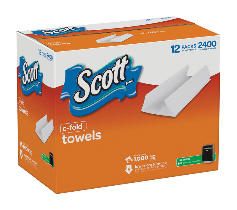 KIMBERLY-CLARK CORP, Serviettes Scott C-Fold 200 feuilles 1 pli 12 pk