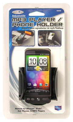 Accessoires sur mesure, Support de téléphone portable/MP3 pour voiture, noir, montage dans le tableau de bord (lot de 2)