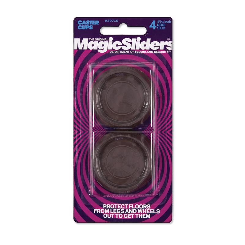 CURSEURS MAGIQUES, Tampons protecteurs en plastique Magic Sliders Brown Round 1-11/16 in. W X 1-11/16 in. L (paquet de 6)