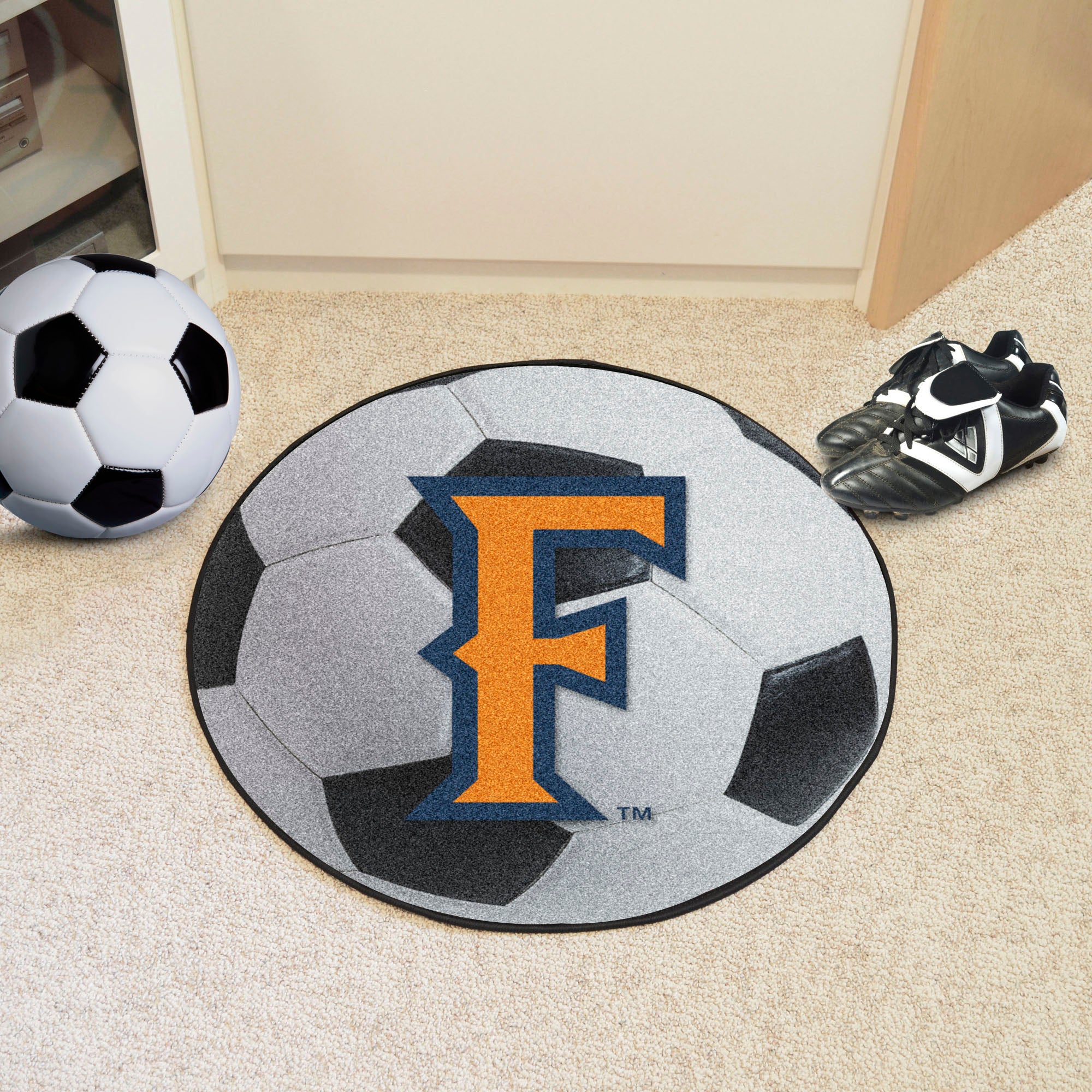 FANMATS, Tapis en forme de ballon de football Cal State - Fullerton - 27in. Diamètre