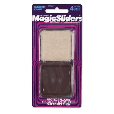 COULISSEAUX MAGIQUES, Tasse à roulettes en plastique Magic Sliders Brown Square 1-3/4 in. W X 1-3/4 in. L 4 pk