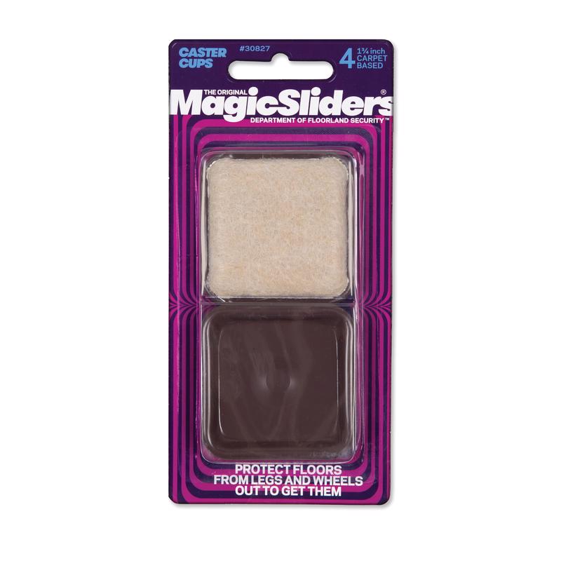 COULISSEAUX MAGIQUES, Tasse à roulettes en plastique Magic Sliders Brown Square 1-3/4 in. W X 1-3/4 in. L 4 pk