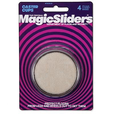 CURSEURS MAGIQUES, Tasses à roulettes à base de tapis Magic Sliders Oatmeal Round 2-1/2 in. W X 2-1/2 in. L 4 pk (Paquet de 4)