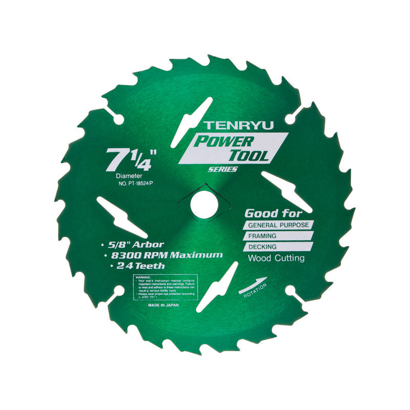 TENRYU AMERICA INC, Tenryu Bullfrog 7-1/4 in. D X 5/8 in. Power Tool Tungsten Carbide Tipped Saw Blade 24 teeth 1 pc